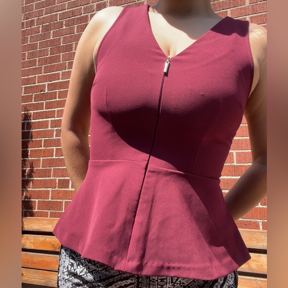 Dynamite Burgundy Business Top